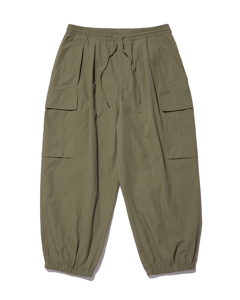 BALLOON FIT BANDING CARGO PANTS OLIVE